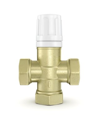 The three-way valve, isolated on white background