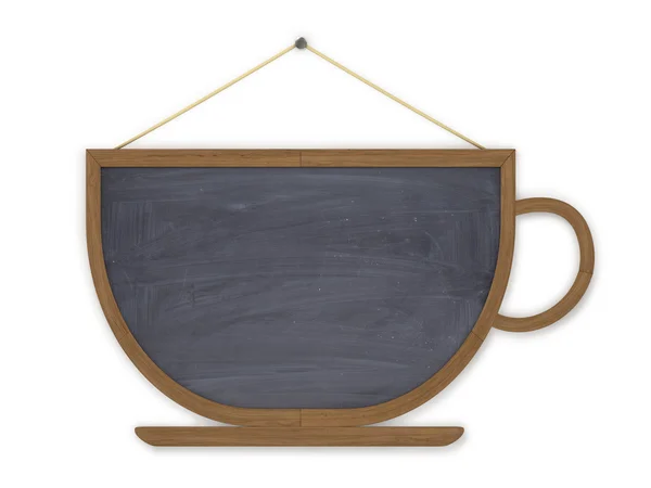 Houten plank menu in een cup op een witte achtergrond. — Stockfoto