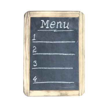 Yaşlı siyah menü yazı tahtası
