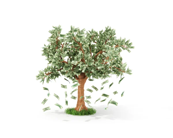 Business o concetto di risparmio di un albero di denaro con dollaro in crescita — Foto Stock