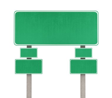 Yol işareti. İşaretçi beyaz arka plan üzerinde izole yolda