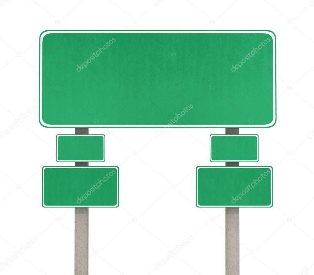 Road sign. Pointer on the road isolated on white background