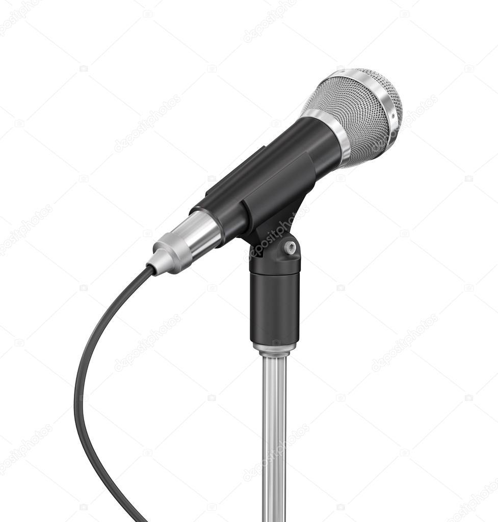 Microphone on white background.