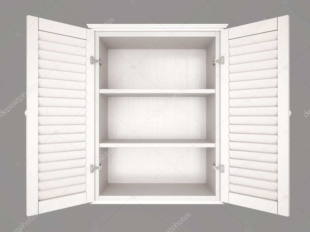 3d illustration of empty cupboard