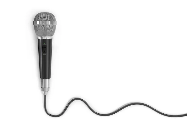 Concept of analog signal. Microphone with cord in the form of an — Stock Photo, Image