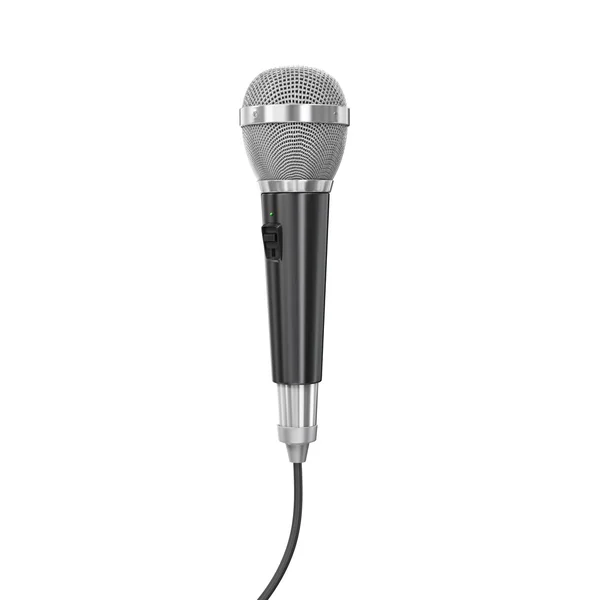 Microphone with cord on a white background. — Stock Photo, Image