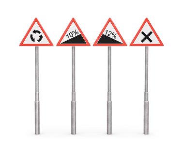 Road signs, warning signs clipart