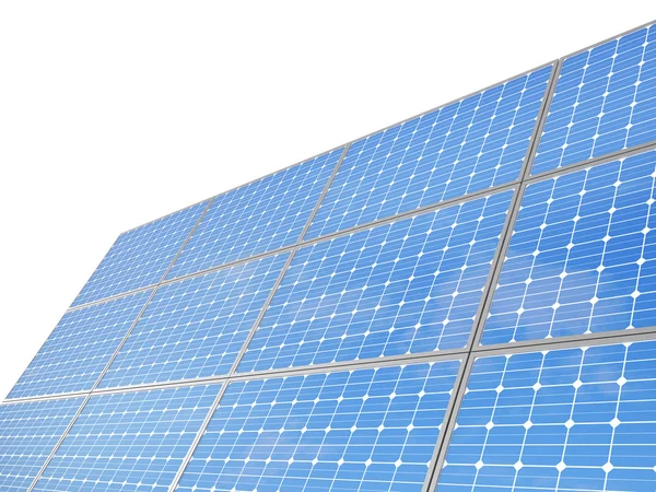 Un conjunto de polos del panel solar del ambiente, fondo blanco aislado — Foto de Stock