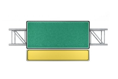 Yol işareti beyaz arkaplanda izole edildi