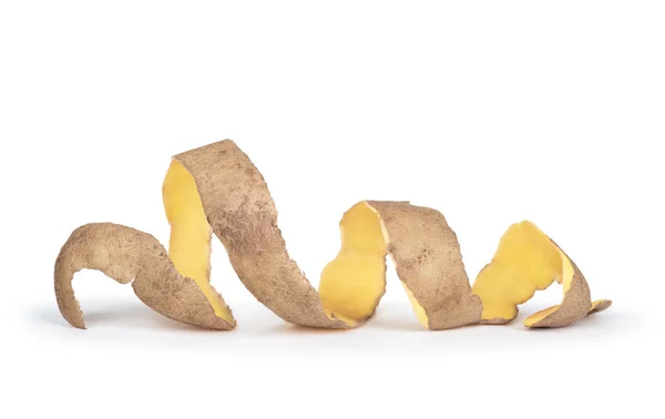 Potatis med skal isolerade på vit bakgrund — Stockfoto