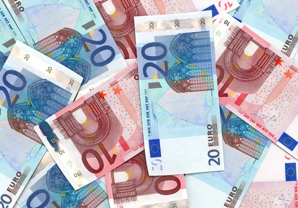 Billets en euros fond vingt et dix — Photo