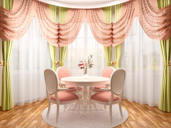 3d illustration of dining in a romantic style in the bay area — Stock Photo, Image