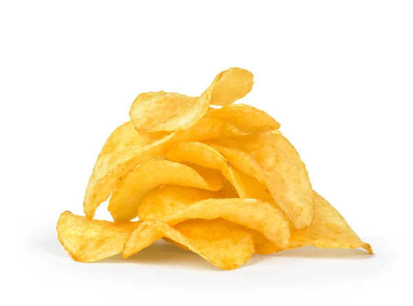 En hög med chips isolerad på vit bakgrund — Stockfoto