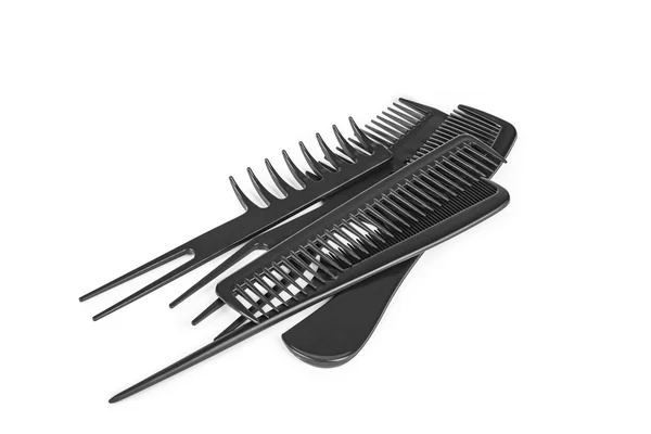 Black combs isolated on white background — Stock Photo, Image