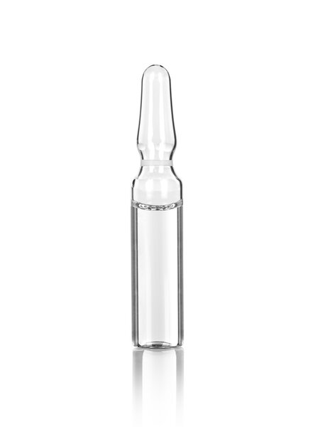 Medical ampoule isolated on white