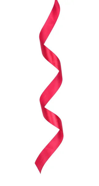 Red ribbon on a white background with clipping paths. — Stock Photo, Image