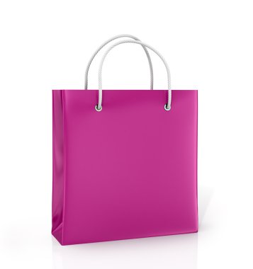 Beyaz bir arka plan üzerinde renkli kağıt torba.