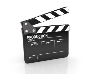 clapper tahta üzerine beyaz izole kırpma yoluyla dahil