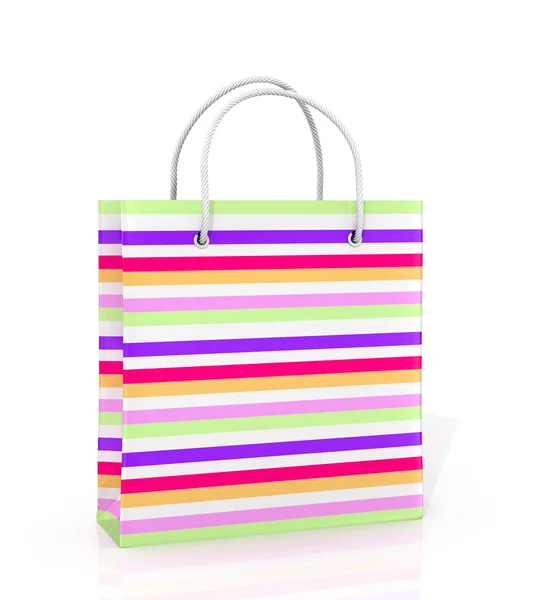 Coloured paper bag on a white background. — Stock Photo, Image