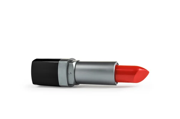Bright red lipstick is open on an isolated white background — Stock Photo, Image