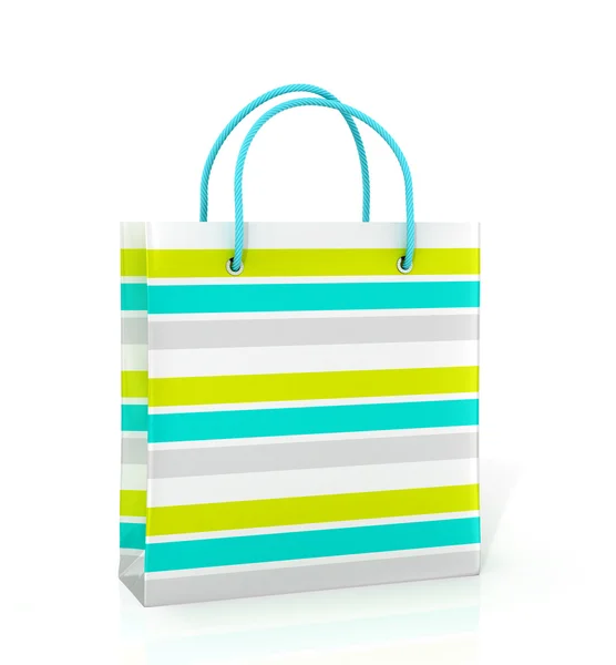 Coloured paper bag on a white background. — Stock Photo, Image