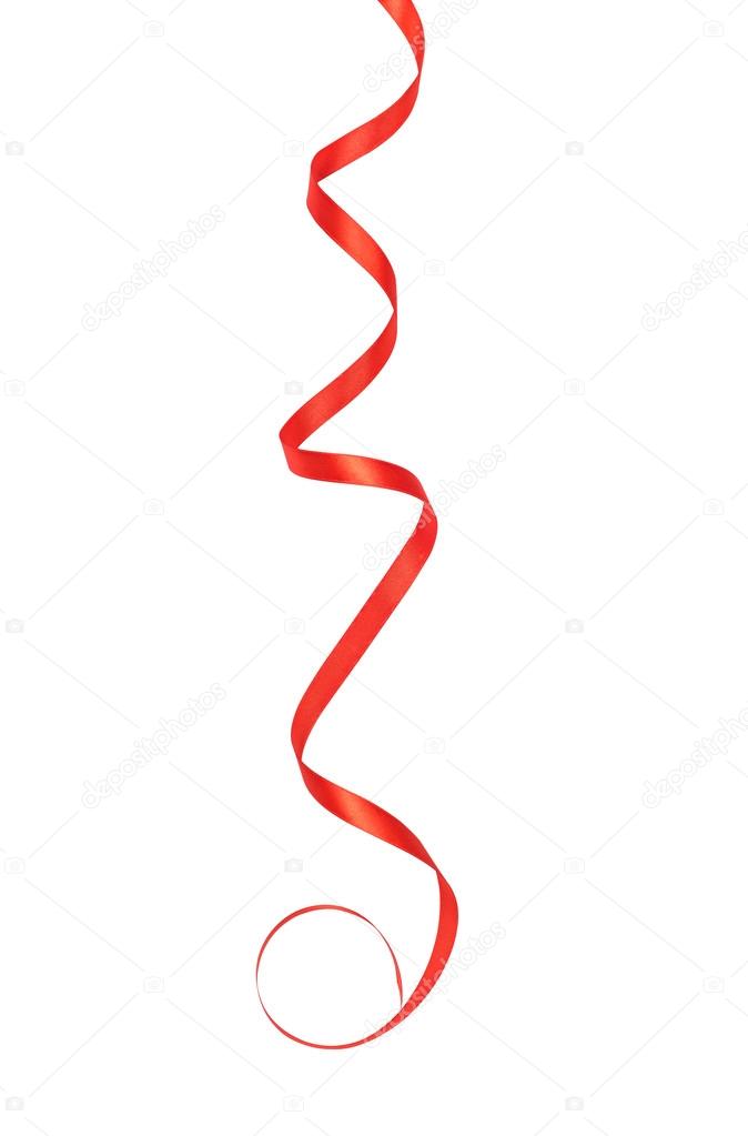 Thin red curved ribbon isolated on white Stock Photo by ©urfingus 90382462