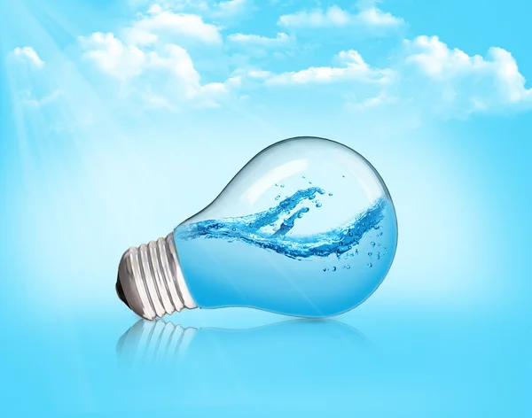 Lightbulb with water inside — Stock Photo, Image