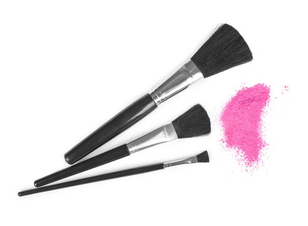 Make-up Pinsel und Kosmetikpuder — Stockfoto