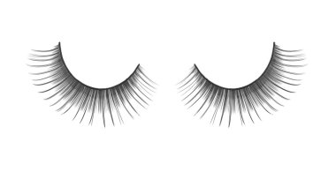 bir izole beyaz arka plan fotoğrafı üzerinde siyah yanlış eyelashes