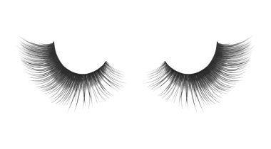 yalıtılmış bir beyaz zemin üzerine kalın ve uzun yanlış eyelashes