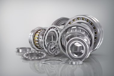 Çelik Bilya yatakları içinde closeup kümesi.