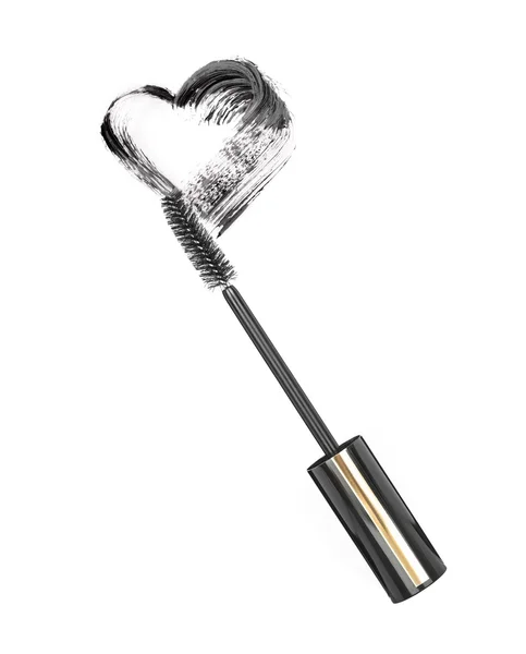 Black mascara brush stroke isolated on white — Stock Photo, Image