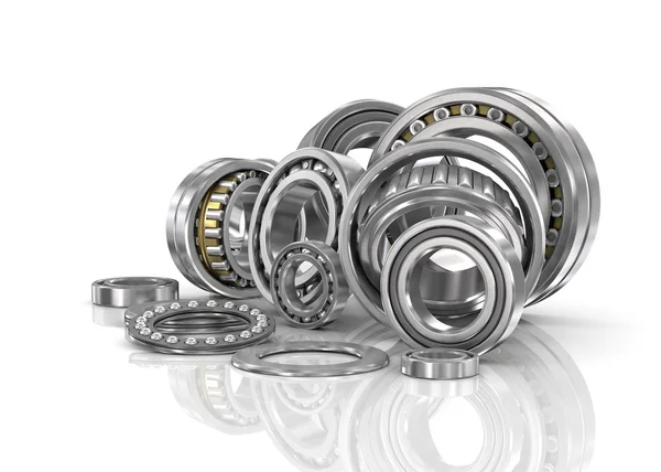 Set of steel ball bearings in closeup. — Stock Photo, Image