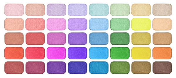 Καλλυντικά σετ πολύχρωμα eyeshadow που απομονώνονται σε λευκό φόντο — Φωτογραφία Αρχείου