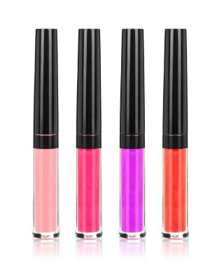 parlak dudak parlatıcısı izole bir wh yansıması ile topluluğu