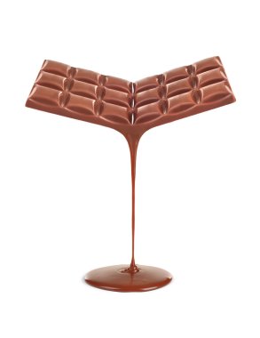 Beyaz izole çikolata çikolata dere akımları