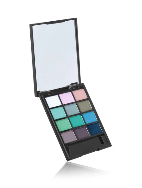 Eye shadow palette with reflection on an isolated background — Stock Photo, Image