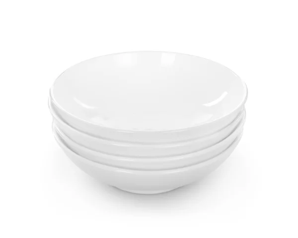 Stos białe miski — Zdjęcie stockowe