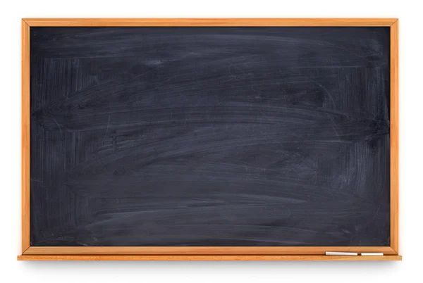Leeg bord, houten frame, krijt - lege schoolbord isolaat — Stockfoto