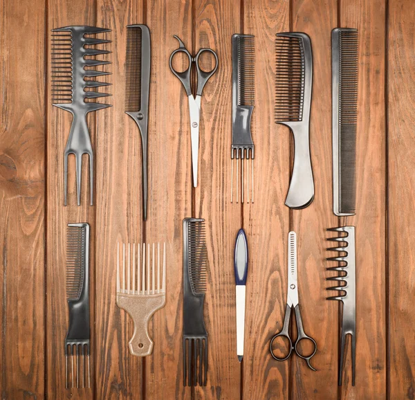 Professionell frisör verktyg på tabell närbild — Stockfoto