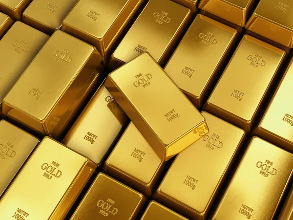 Many Gold bars or Ingot — Stock Photo, Image