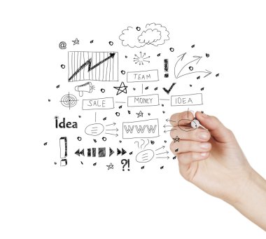 el iş başarı grafiği kavramı sanal ekranda c çizer