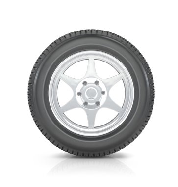 Beyaz arkaplanda araba tekerleği 
