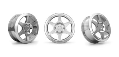 Koleksiyon araba diskler üzerinde beyaz izole lastikler için. 