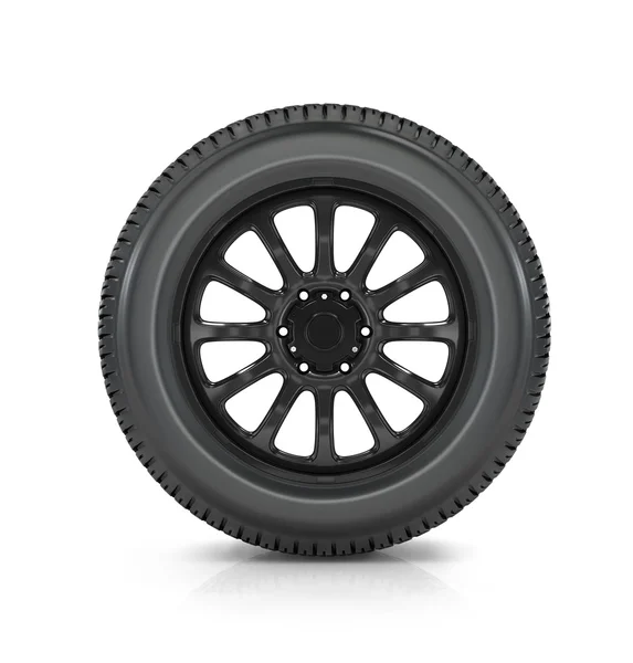 Car wheel  on white background — Stock Photo, Image