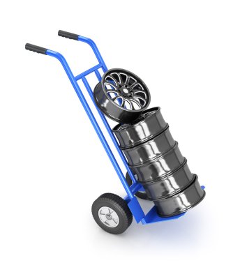 Araba jantları ile iki tekerlekli arabası 