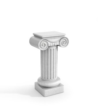 Tall Doric Column Pillar Isolated on White Background. Pedestal. clipart