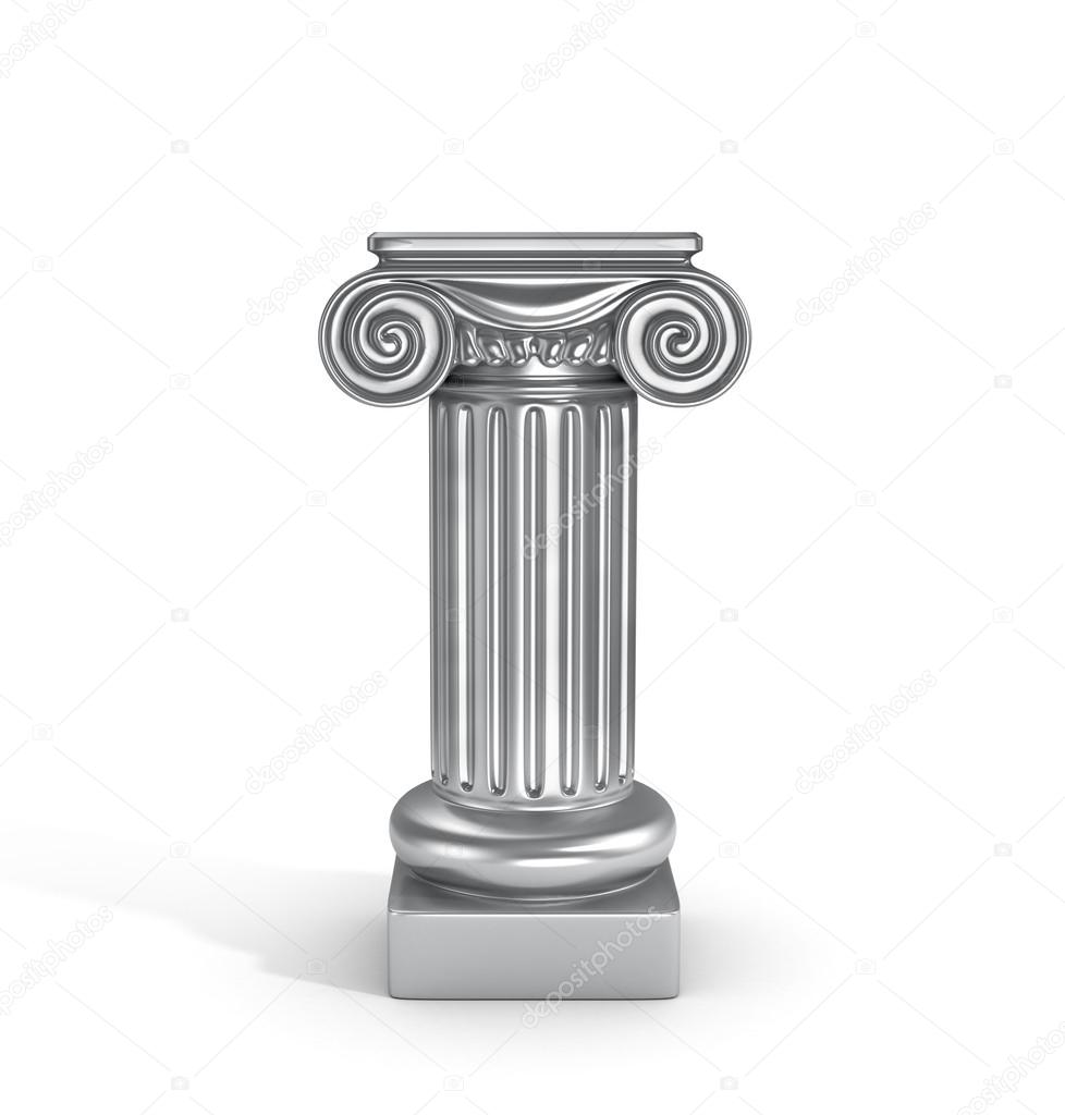 Silver empty column pedestal