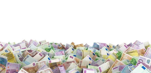 Euro banknotes at the ground, white background — Stock Photo, Image