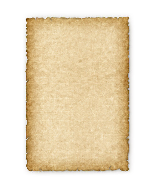 Old yellowed sheet of paper on a white background.